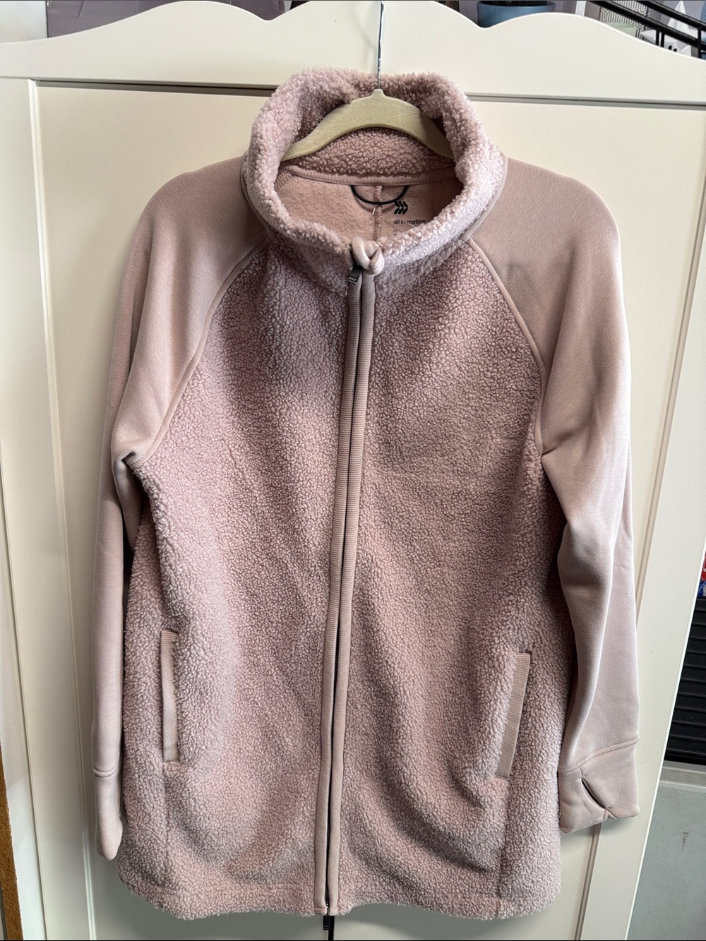 all in motion Dusty Pink Sherpa Full-Zip Jacket